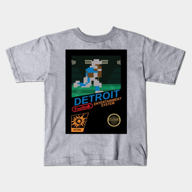 Detroit Football Team - NES Football 8-bit Design Kids T-Shirt by mymainmandeebo